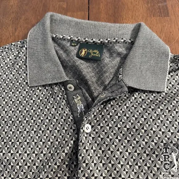 Bobby Jones TPC Sawgrass Golf Polo Men's Size XL 100% Cotton Patterned - Picture 3 of 10